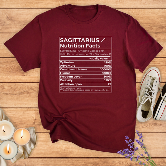 SAGITTARIUS NUTRITION T-SHIRT - Print Material - Vibe Culture