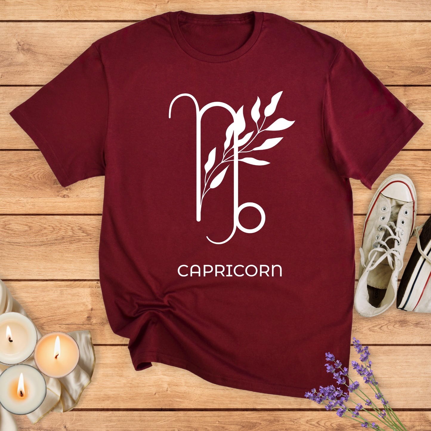 CAPRICORN FLOWER SIMPLE T-SHIRT