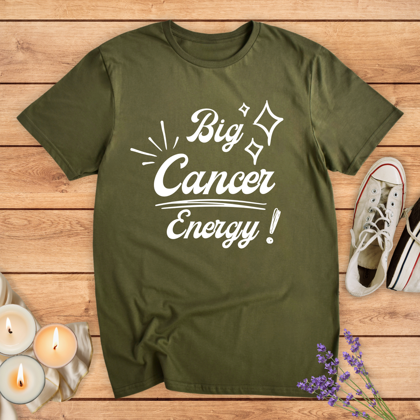 BIG CANCER ENERGY T-SHIRT - Print Material - Vibe Culture