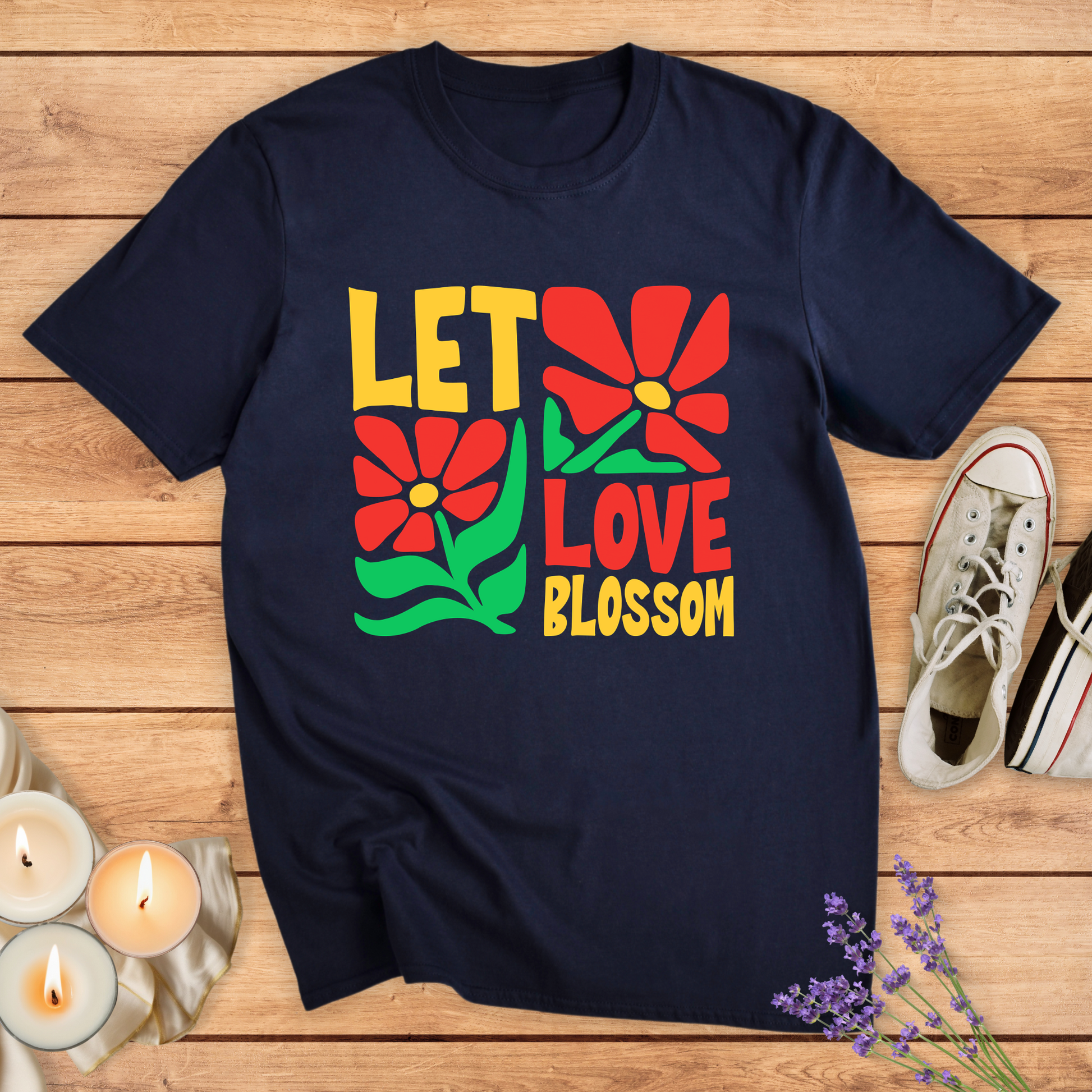 LET LOVE BLOSSOM T-SHIRT - Print Material - Vibe Culture