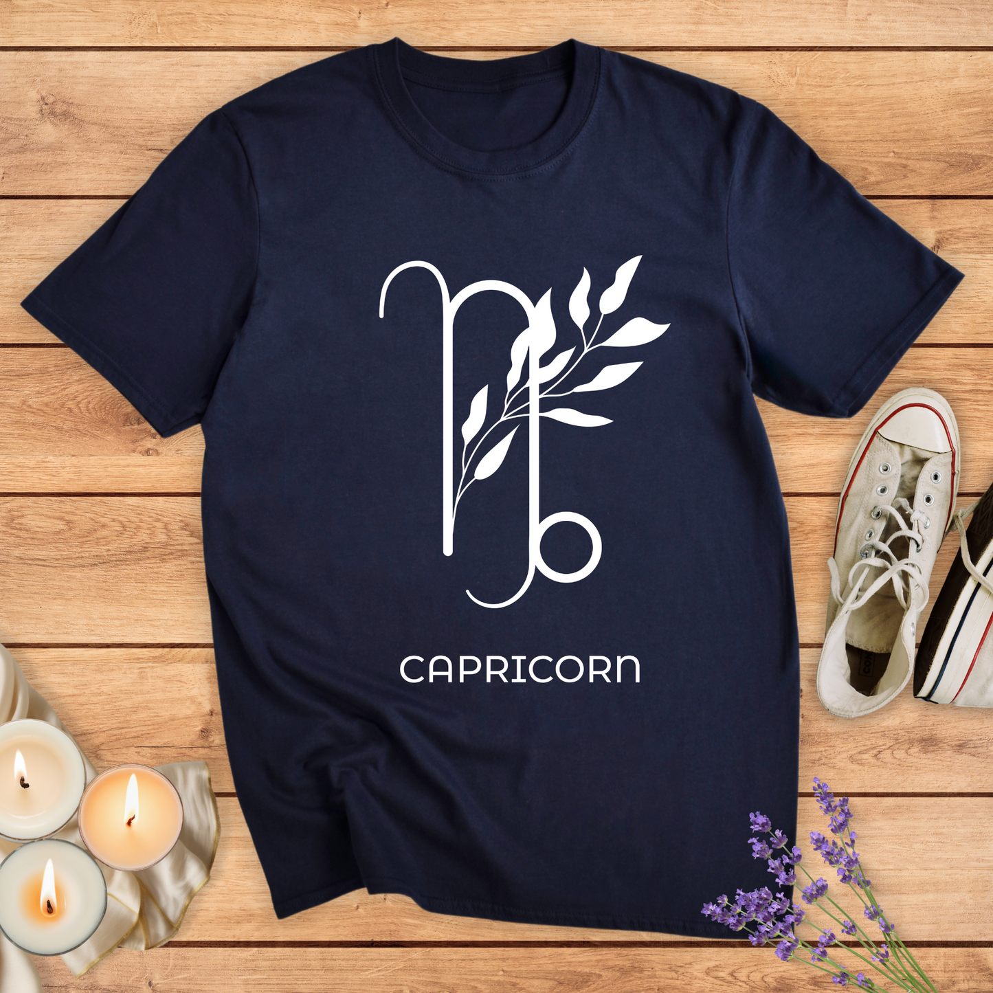 CAPRICORN FLOWER SIMPLE T-SHIRT