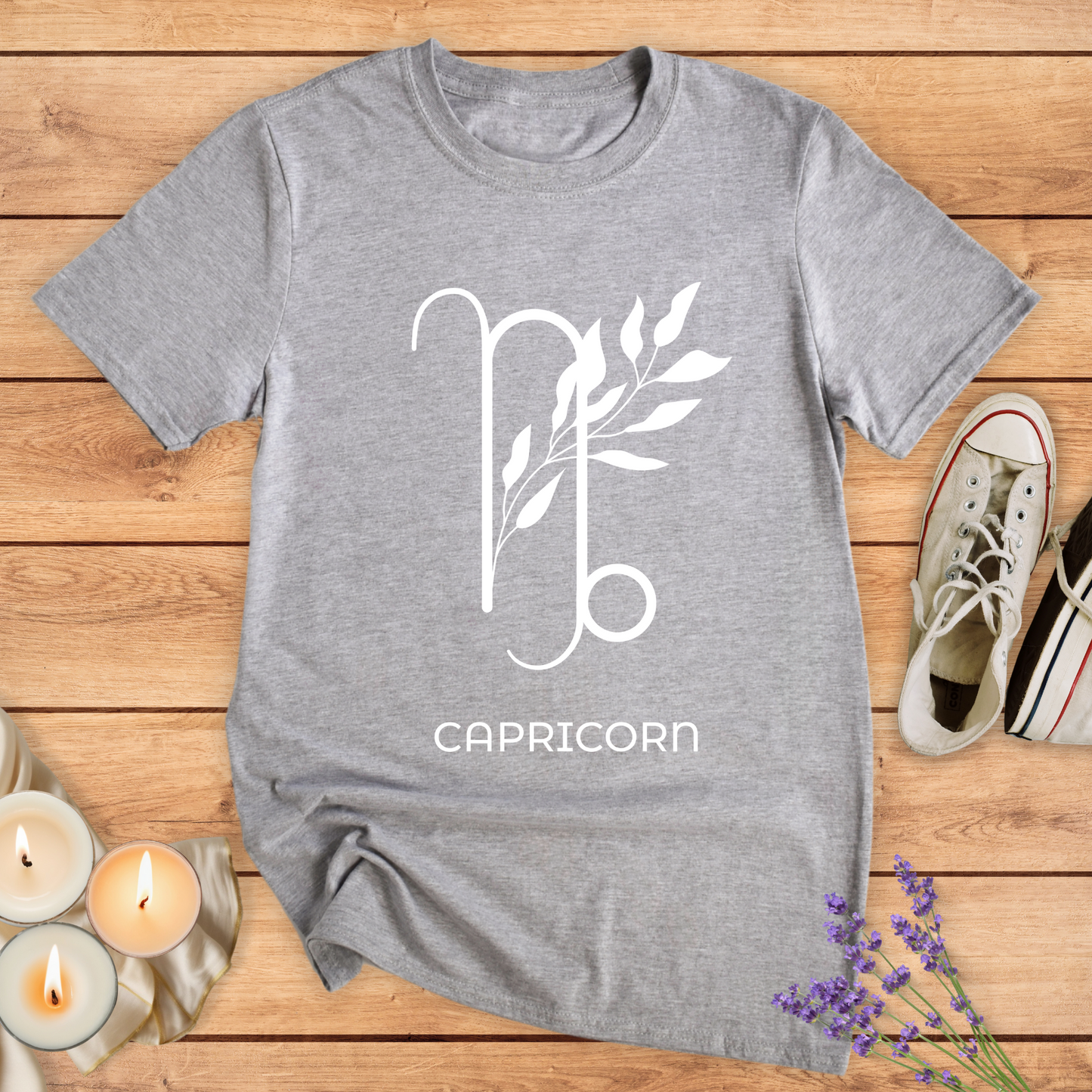 CAPRICORN FLOWER SIMPLE T-SHIRT