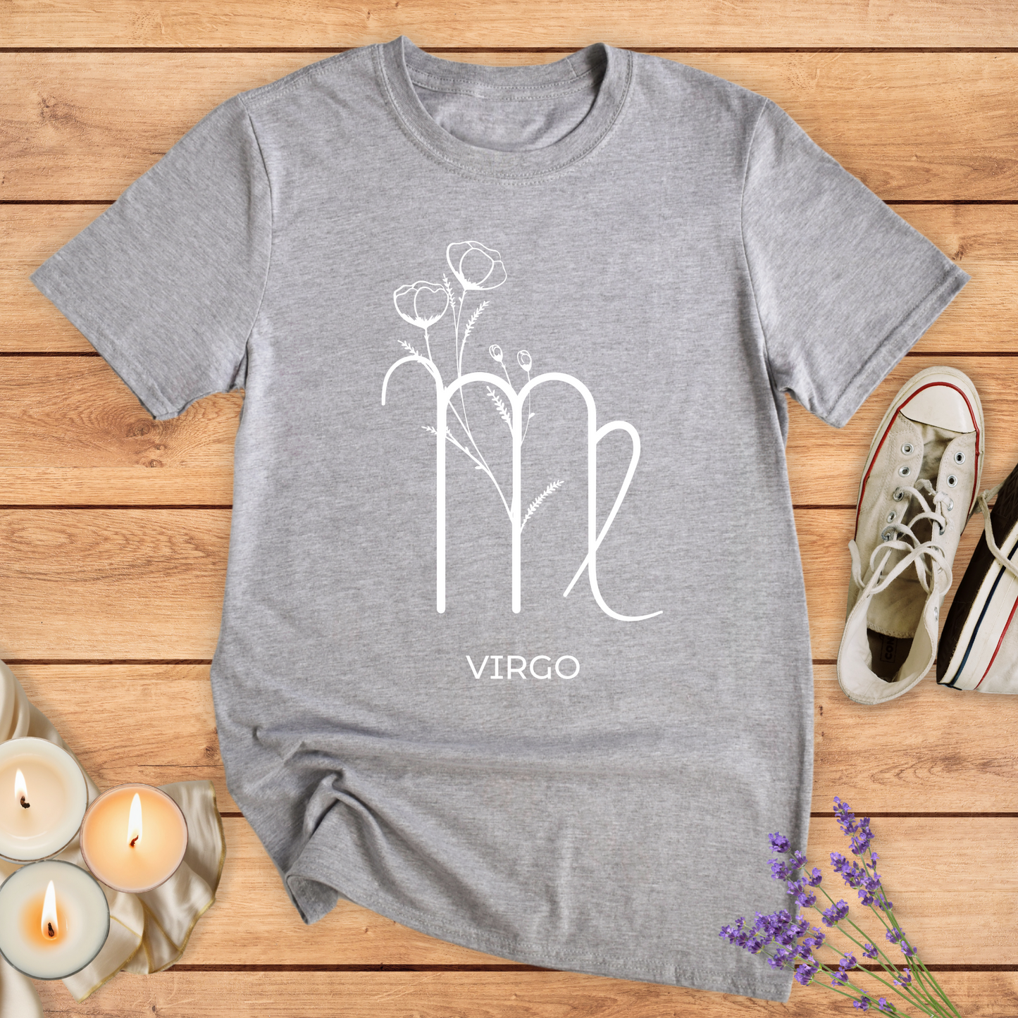 VIRGO FLOWER SIMPLE T-SHIRT