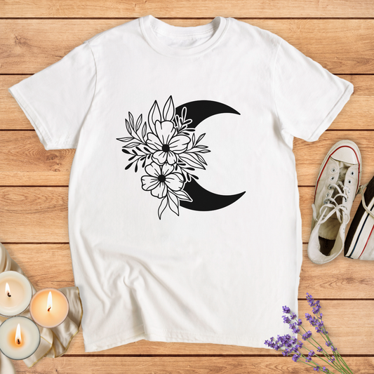 MOON AND FLOWERS T-SHIRT