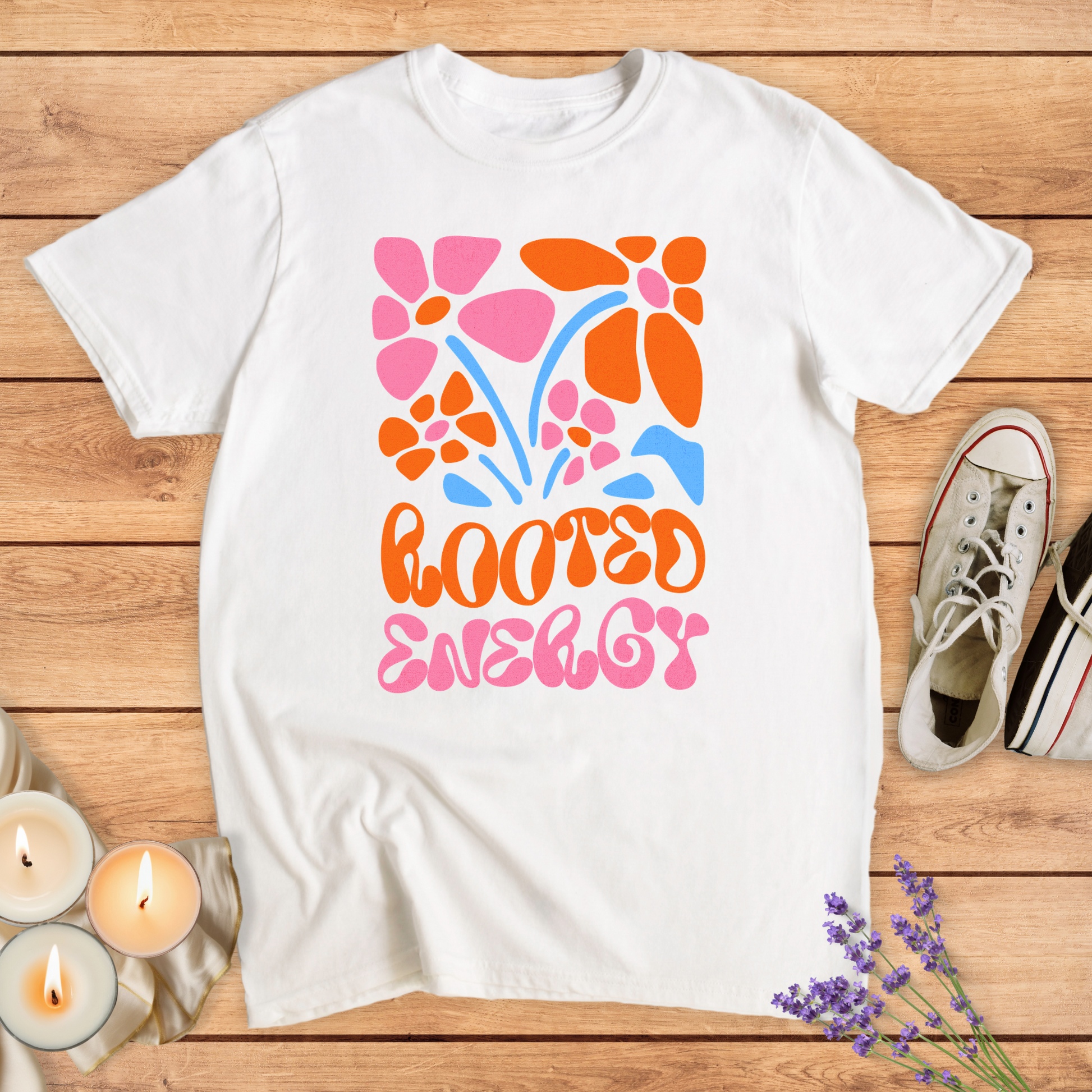 ROOTED ENERGY T-SHIRT - Print Material - Vibe Culture