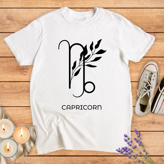 CAPRICORN FLOWER SIMPLE T-SHIRT