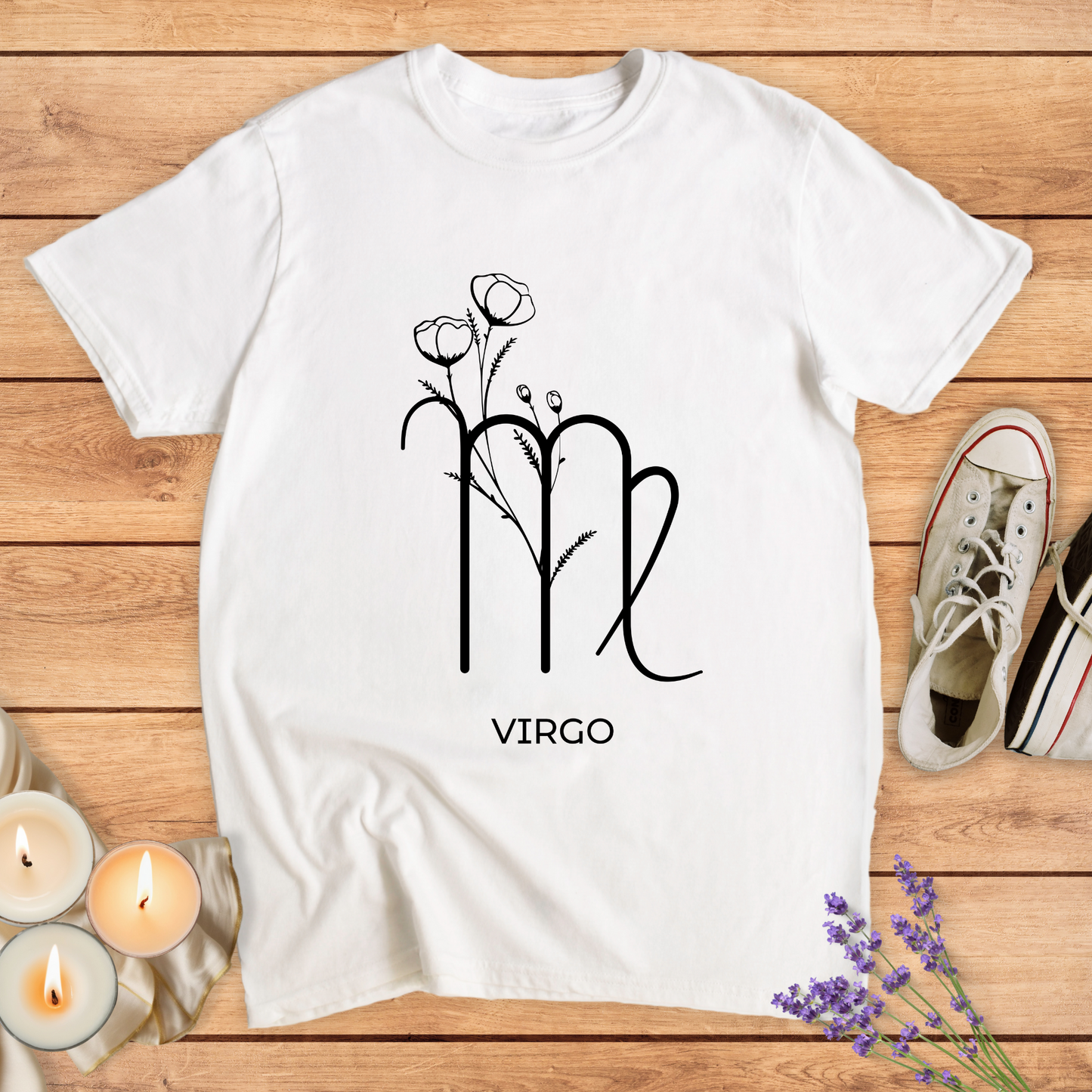VIRGO FLOWER SIMPLE T-SHIRT